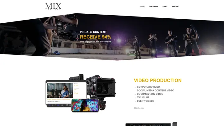 Mixcentury production house website, redesigned by HeyDavid