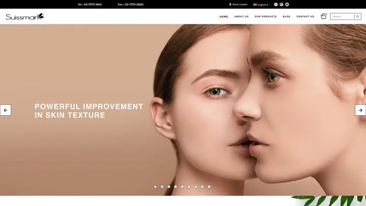 Suissmark skincare website